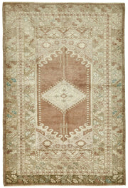 Gekro Kahverengi Bej Geometrik Desenli El Dokuma Halı 121x184 cm