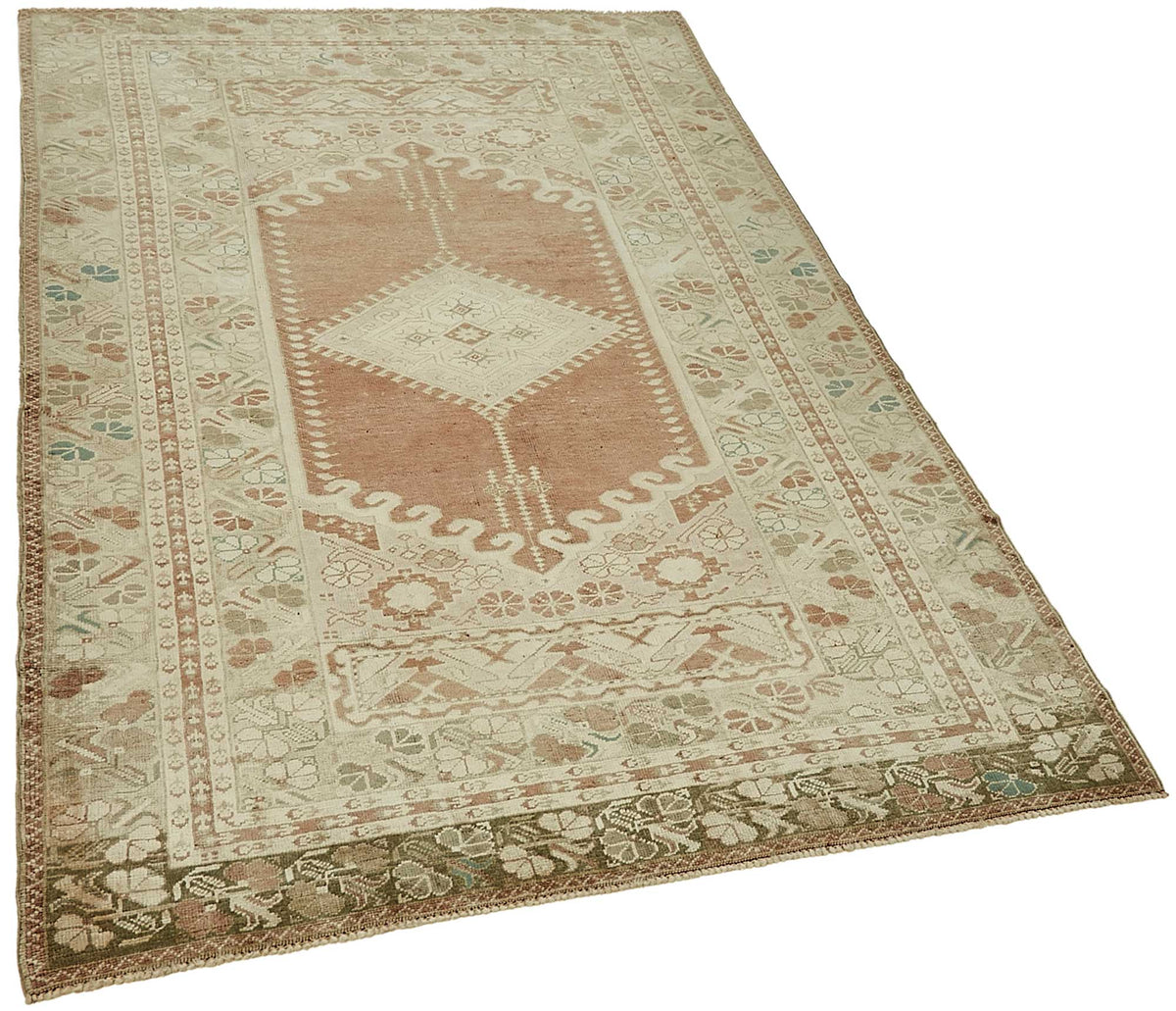 Gekro Kahverengi Bej Geometrik Desenli El Dokuma Halı 121x184 cm – genel görünüm