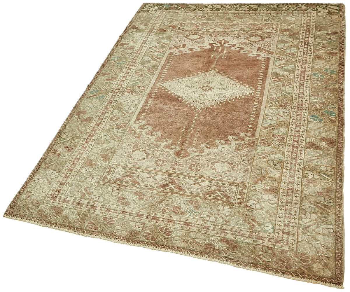 Gekro Kahverengi Bej Geometrik Desenli El Dokuma Halı 121x184 cm – doku yakın çekim