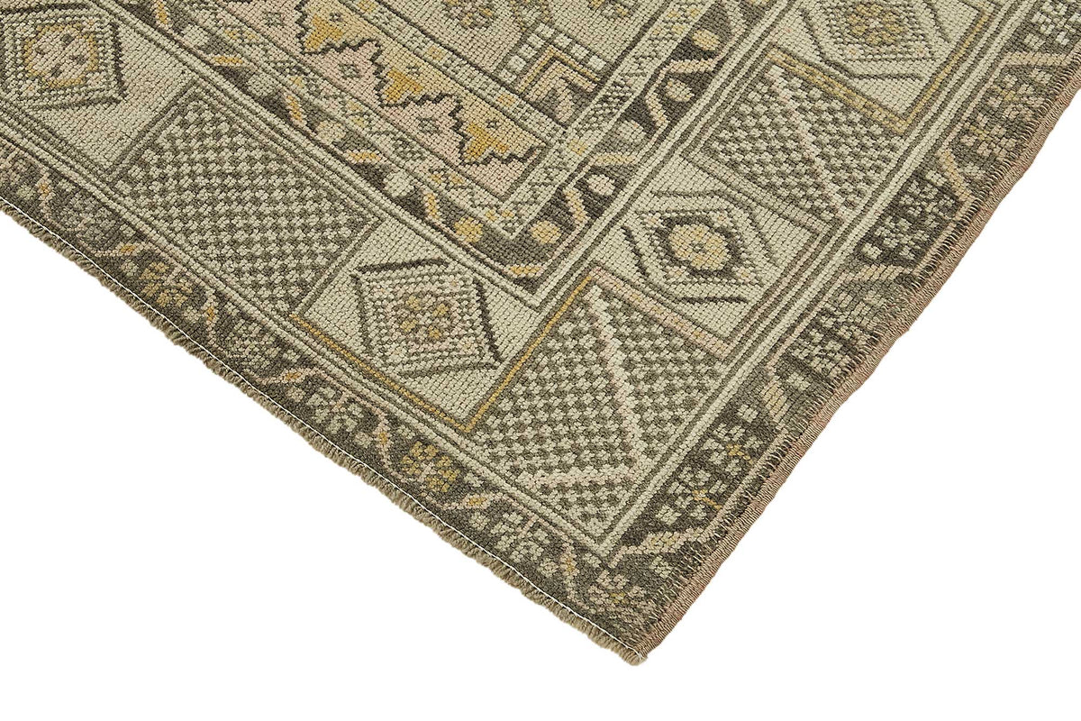 Kavale Bej Gri Geometrik Desenli Etnik El Dokuma Halı 147x223 cm – detay görünümü