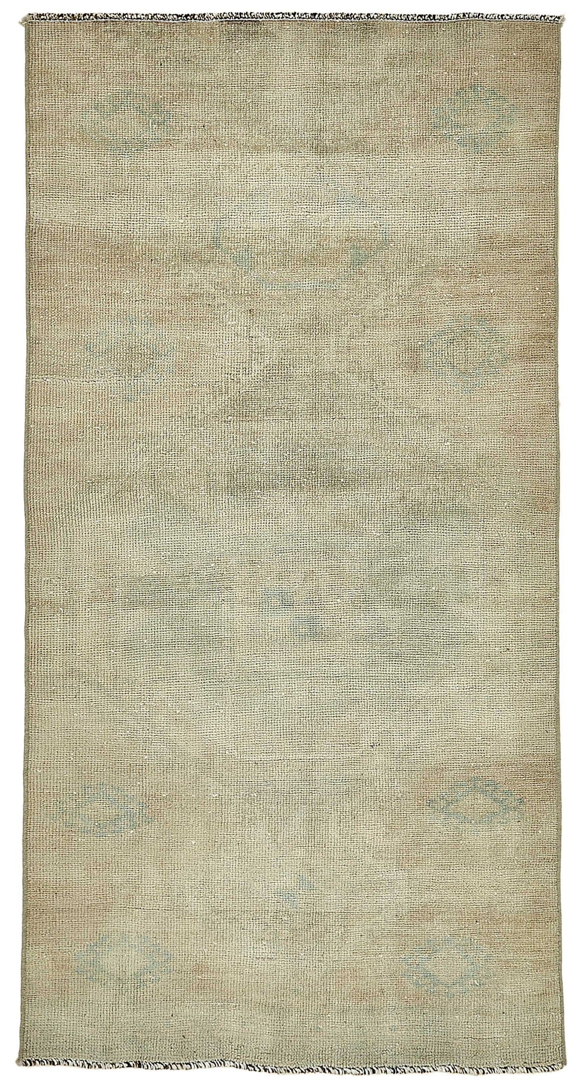Gekro Soyut Desenli Bej Mavi El Dokuma Modern Halı 81x161 cm 49844