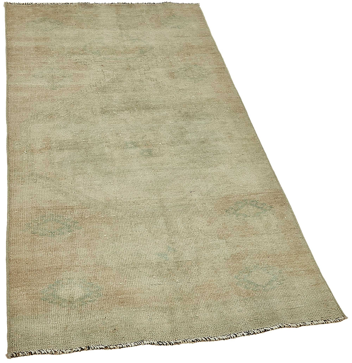 Gekro Soyut Desenli Bej Mavi El Dokuma Modern Halı 81x161 cm 49844 – genel görünüm