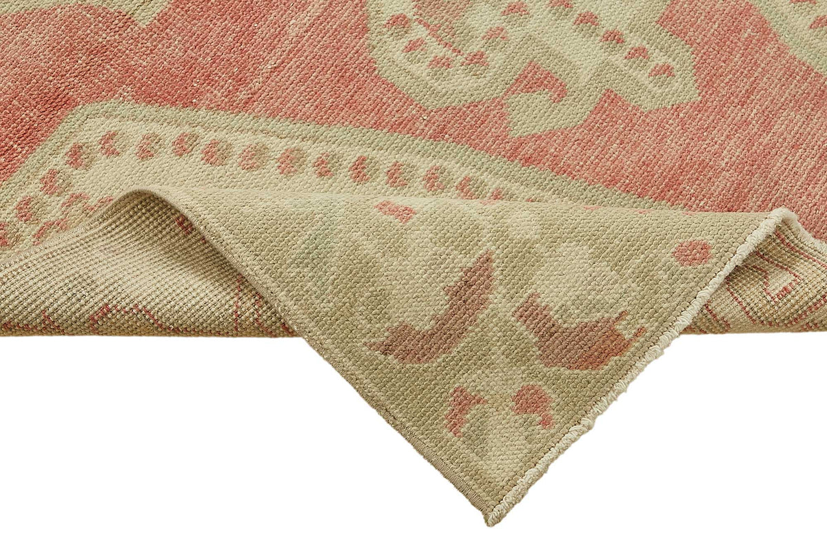 Gekro Gümüş Kırmızı Madalyonlu Pamuk Yün Dokuma Halı 110x208 cm – kenar detayı