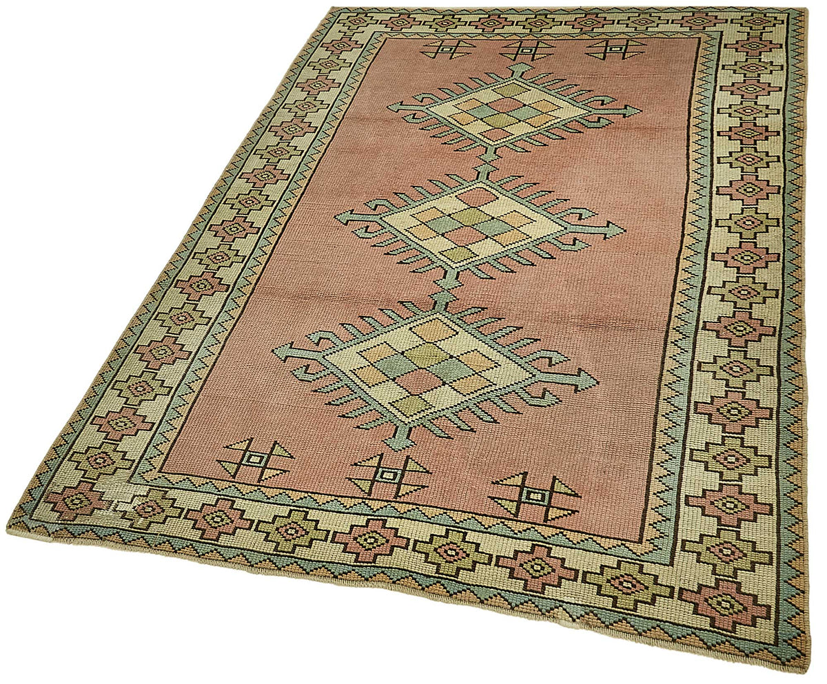 Gekro Gümüş Halı, Geometrik Madalyon Desenli Vintage 124x190 cm 49850 – doku yakın çekim