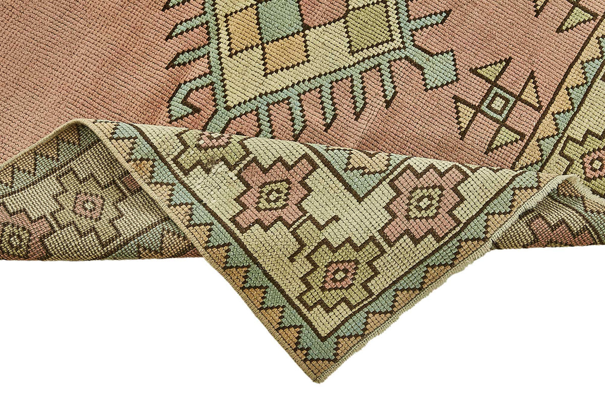 Gekro Gümüş Halı, Geometrik Madalyon Desenli Vintage 124x190 cm 49850 – kenar detayı