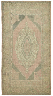 Gekro Pembe Bej Geometrik Etnik El Dokuma Halı 120x225 cm