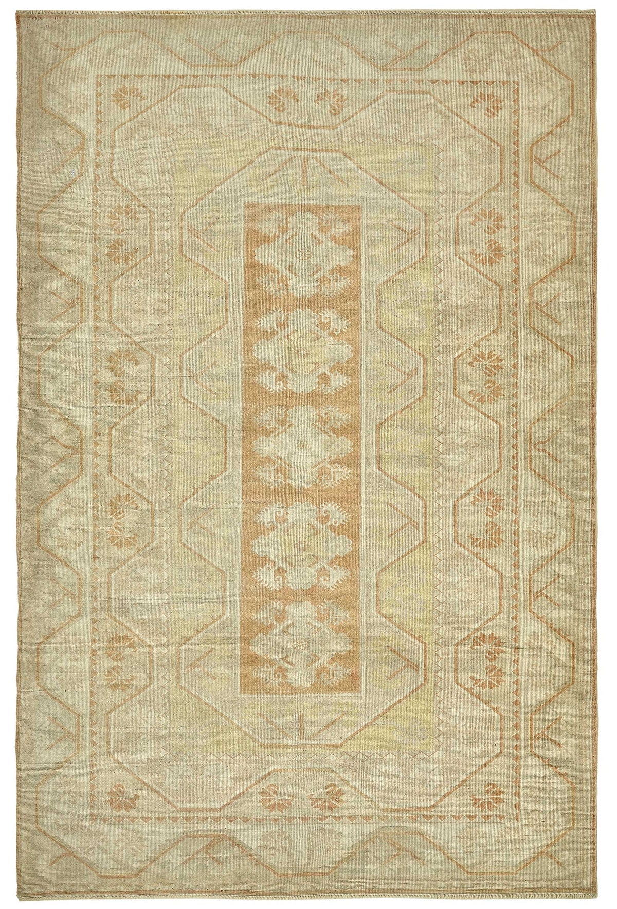 Tapis Kavale vintage beige à motifs géométriques, tissé à la main 160x240 cm