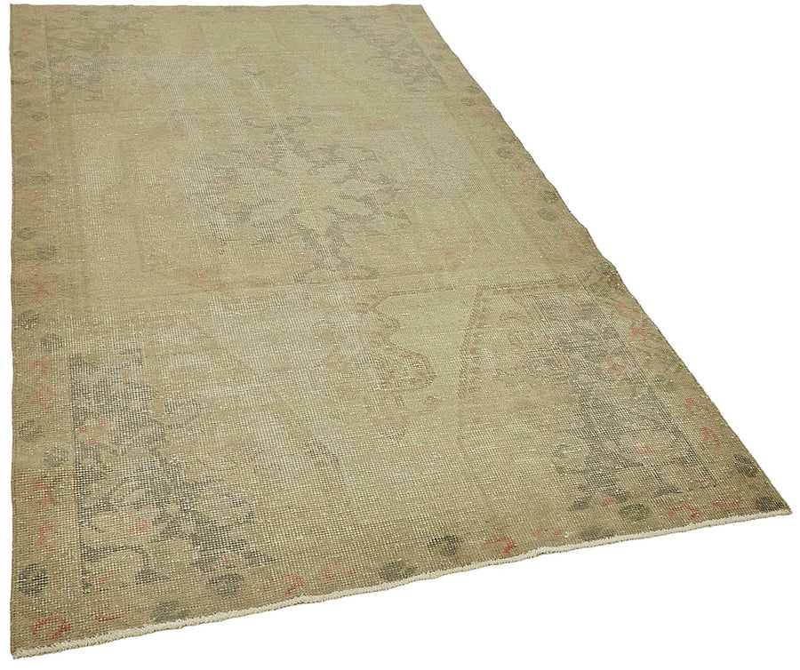 Gekro Bej Gri Madalyon Desenli Klasik Yün El Dokuma Halı 136x227 cm – genel görünüm