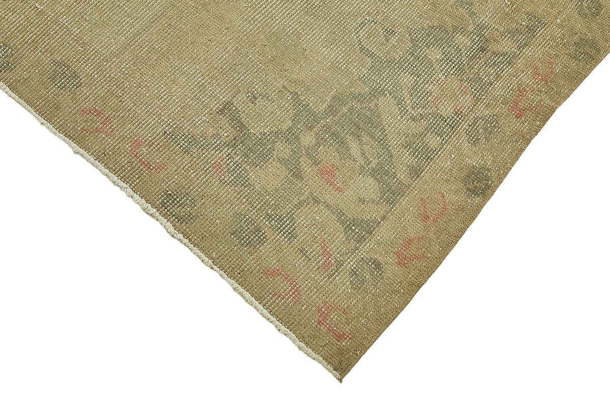 Gekro Bej Gri Madalyon Desenli Klasik Yün El Dokuma Halı 136x227 cm – detay görünümü