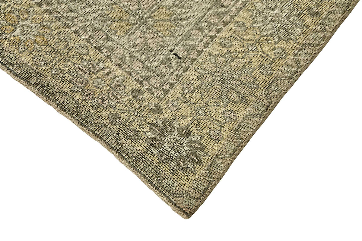 Gekro Bej Gri Geometrik Desenli Yün El Dokuma Halı 127x217 cm – detay görünümü