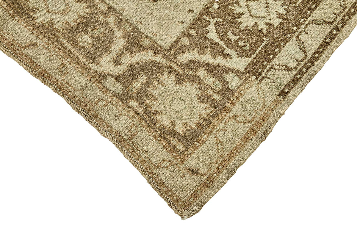 Kavale Geometrik Desenli Bej Rengi El Dokuma Halı 140x257 cm – detay görünümü