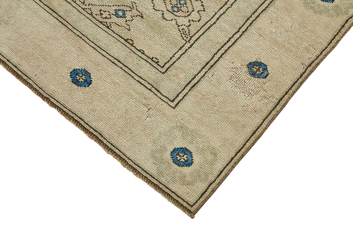 Gekro Bej Lacivert Geometrik Etnik El Dokuma Halı 142x227 cm – detay görünümü