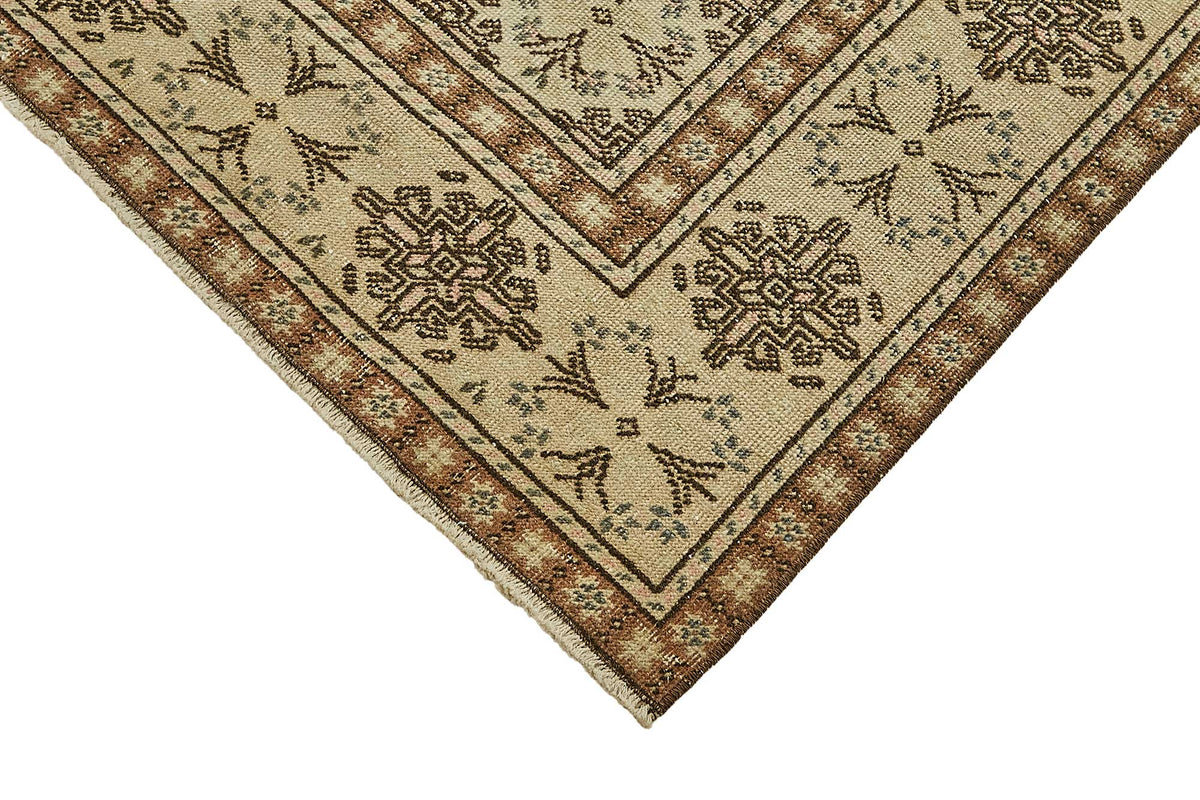 Gekro Anadolu El Dokuma Bej Kahverengi Geometrik Halı 118x175 cm 49923 – detay görünümü