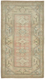 Gekro Bej, Pembe ve Gri Geometrik Modern Halı 124x214 cm 49927