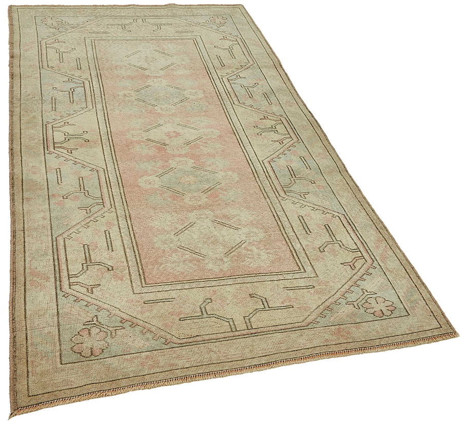Gekro Bej, Pembe ve Gri Geometrik Modern Halı 124x214 cm 49927 – genel görünüm
