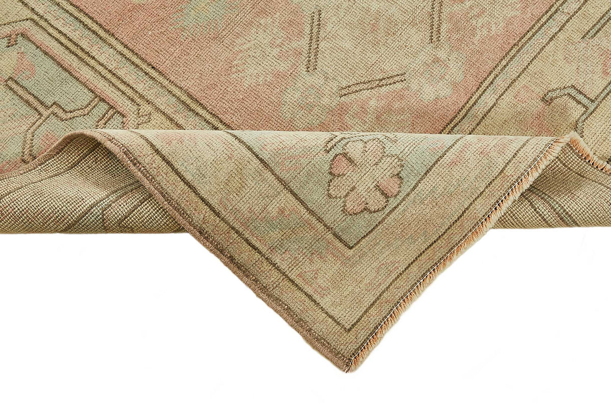 Gekro Bej, Pembe ve Gri Geometrik Modern Halı 124x214 cm 49927 – kenar detayı