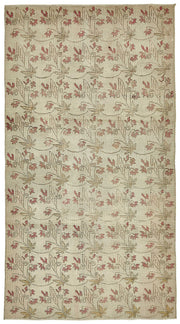 Gekro Vintage Anadolu Halısı Bej ve Pembe Çiçek Desenli 116x209 cm 49933