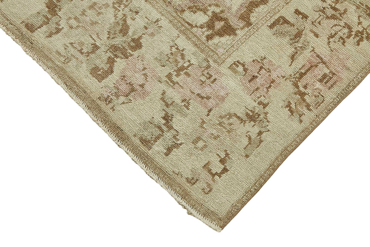 Kavale El Dokuma Bej Çiçek Desenli Düz Dokuma Halı 142x255 cm 49934 – detay görünümü