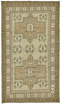 Gekro Bej Halı El Dokuma Madalyon Desenli 134x237 cm 49936