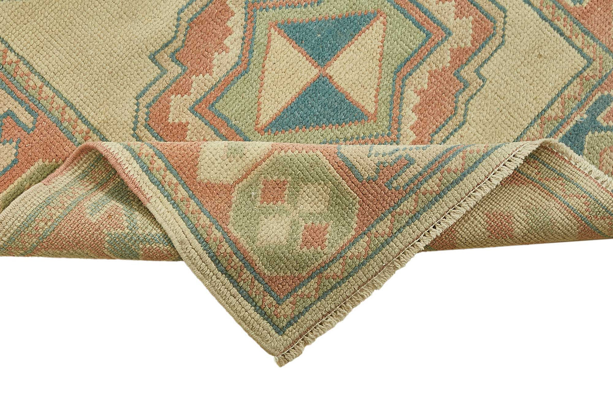 Kovena Madalyon Göbekli Bej ve Kırmızı Dokuma Yolluk 78x367 cm 49939 – kenar detayı