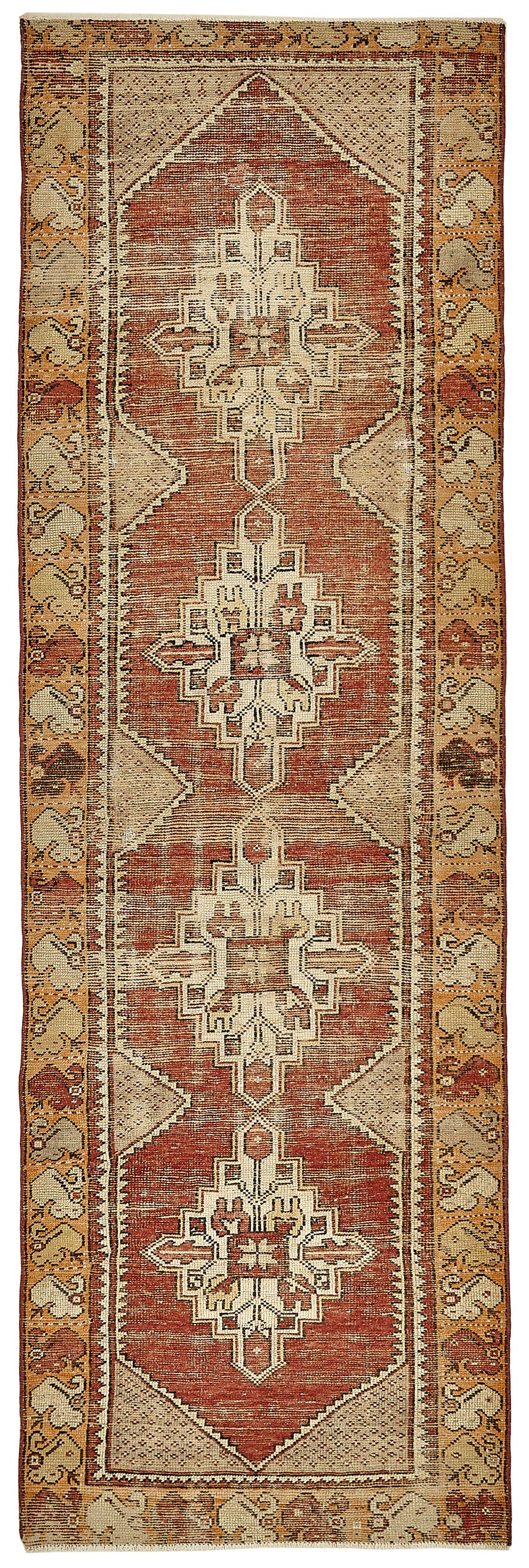 Kovena Geometrik Desenli Kırmızı Etnik Yolluk Halı 95x291 cm