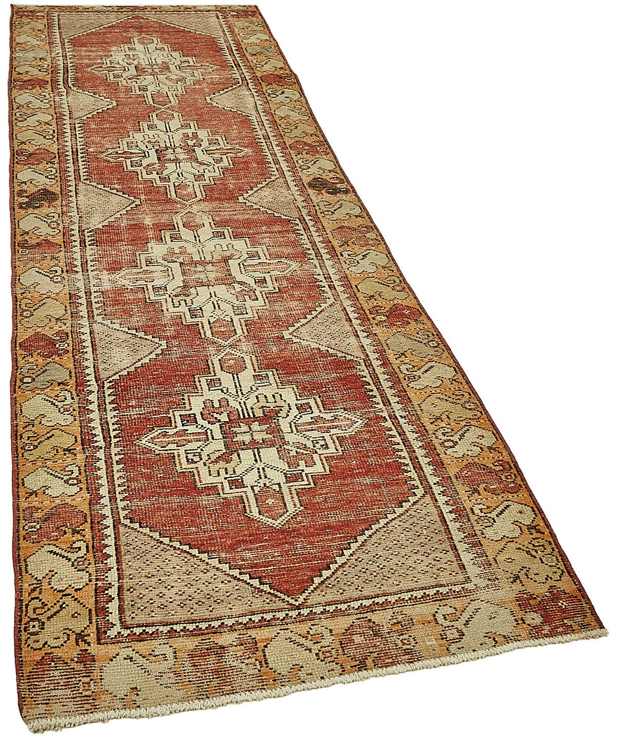 Kovena Geometrik Desenli Kırmızı Etnik Yolluk Halı 95x291 cm – genel görünüm