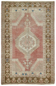 Gekro Vintage Gümüş Kahverengi Geometrik Etnik Halı 110x167 cm 49945