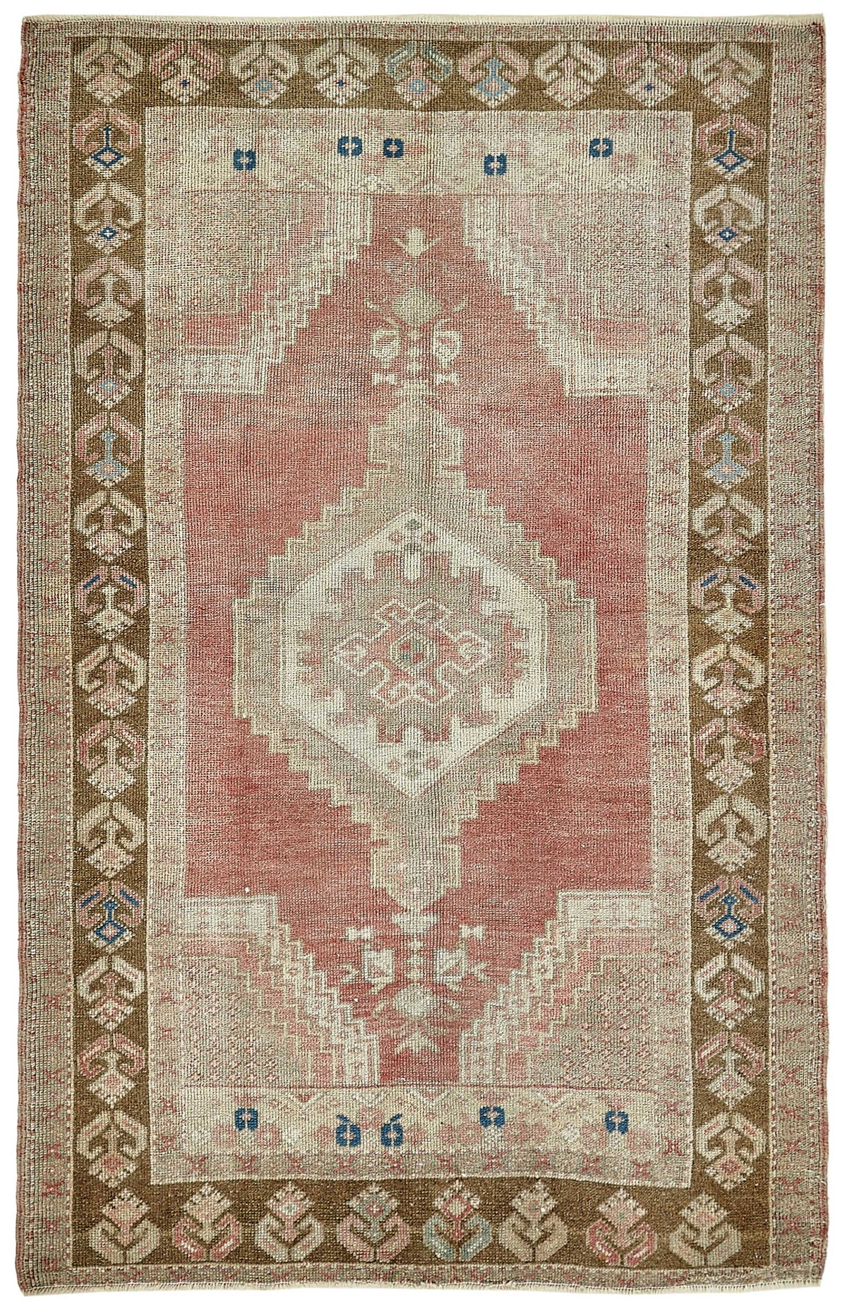 Gekro Vintage Gümüş Kahverengi Geometrik Etnik Halı 110x167 cm 49945