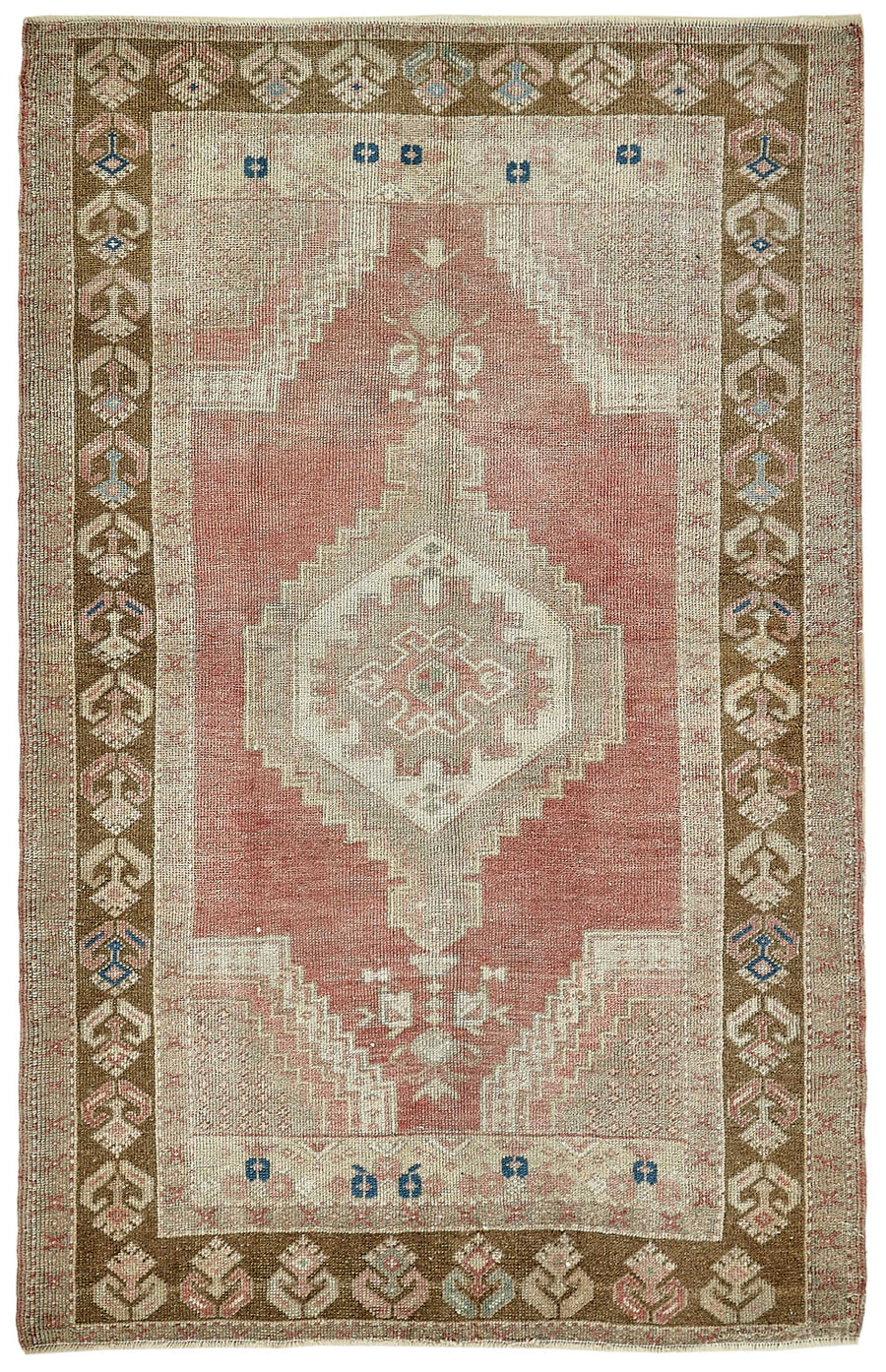 Gekro Vintage Gümüş Kahverengi Geometrik Etnik Halı 110x167 cm 49945