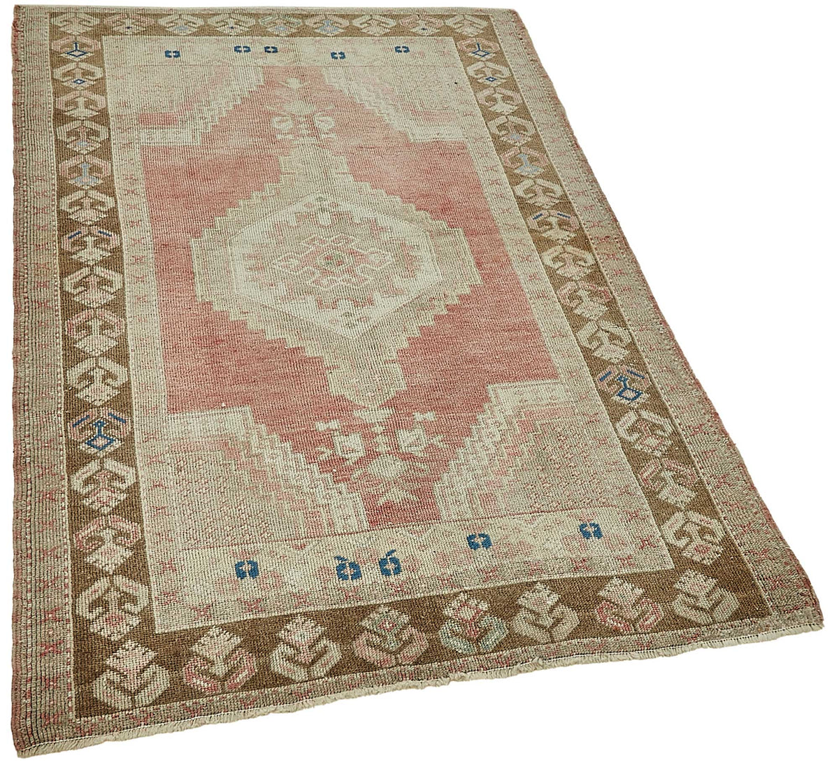 Gekro Vintage Gümüş Kahverengi Geometrik Etnik Halı 110x167 cm 49945 – genel görünüm