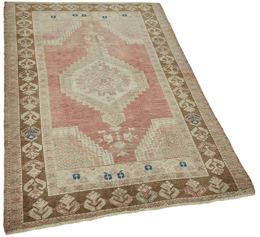 Gekro Vintage Gümüş Kahverengi Geometrik Etnik Halı 110x167 cm 49945 – genel görünüm