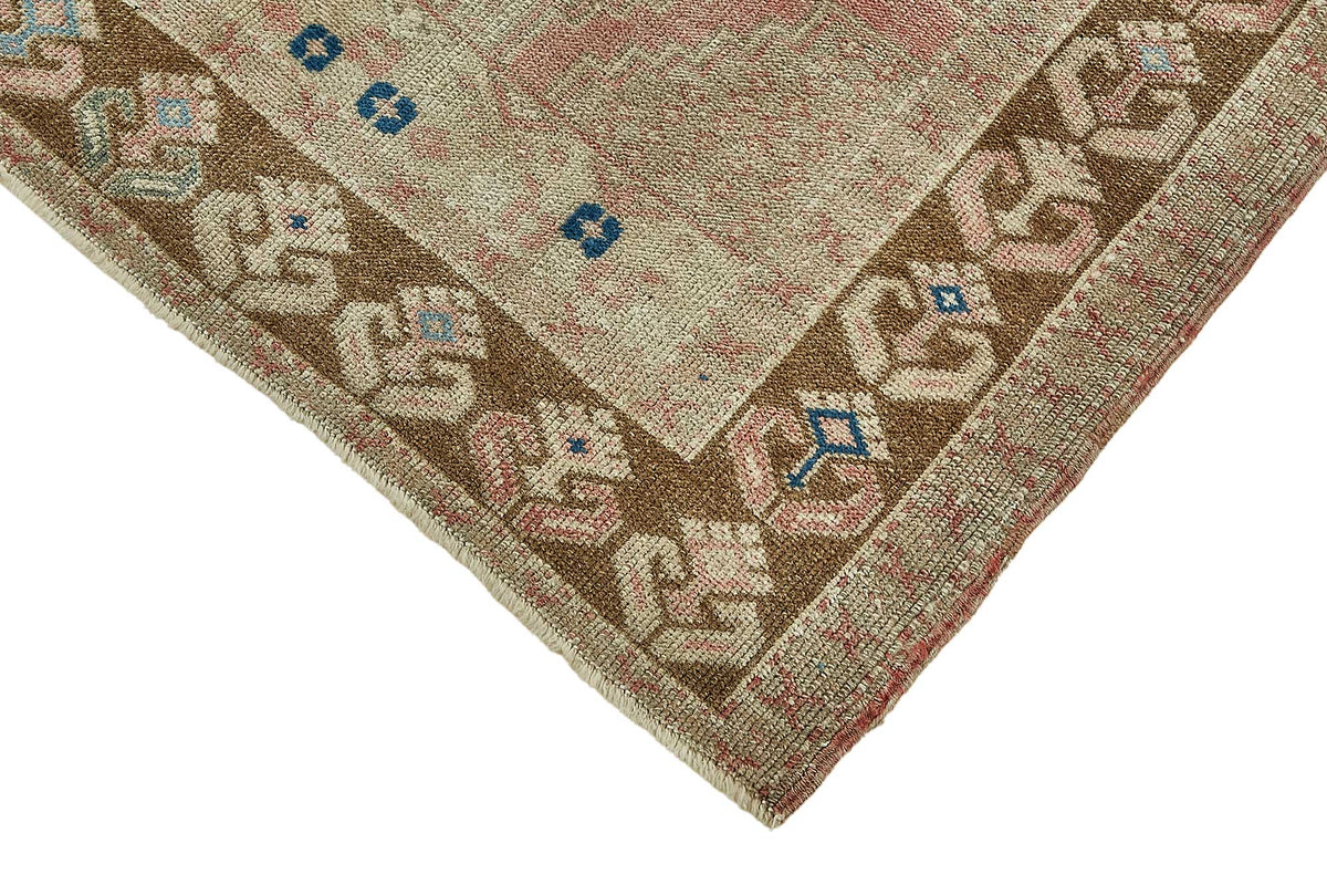 Gekro Vintage Gümüş Kahverengi Geometrik Etnik Halı 110x167 cm 49945 – detay görünümü