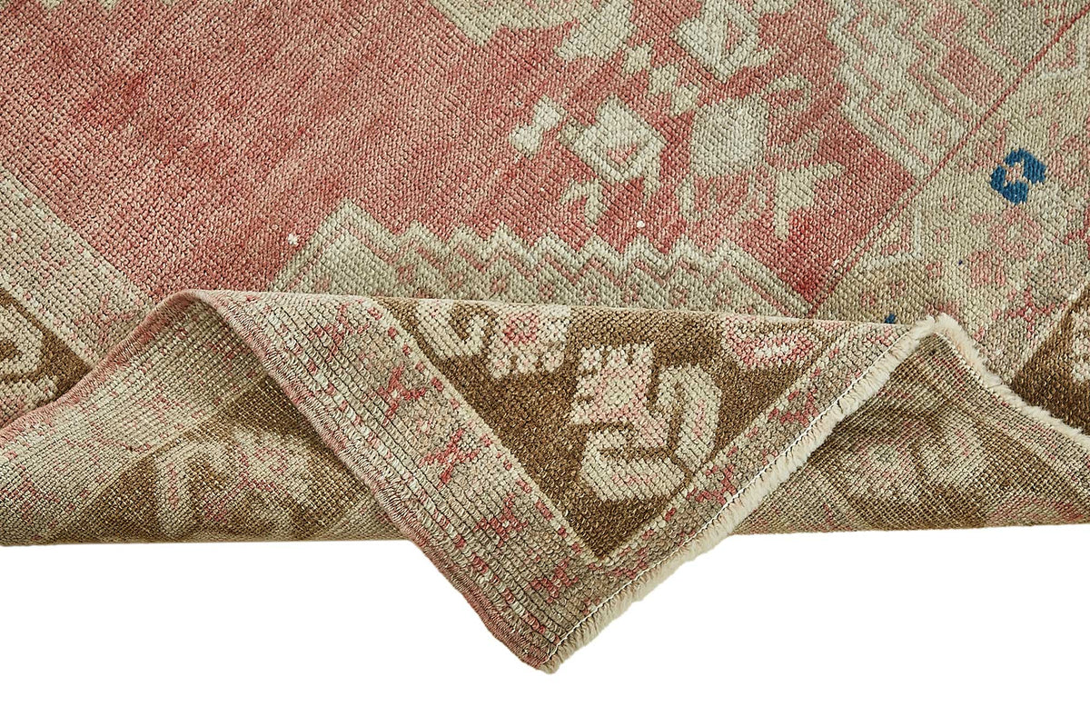 Gekro Vintage Gümüş Kahverengi Geometrik Etnik Halı 110x167 cm 49945 – kenar detayı