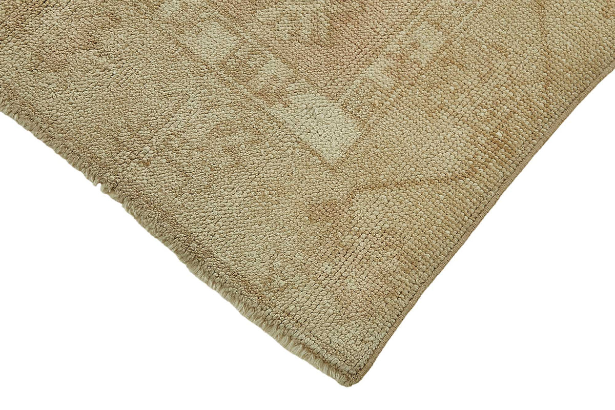 Gekro Bej Kahverengi Geometrik Desenli Modern Yün Halı 96x190 cm – detay görünümü
