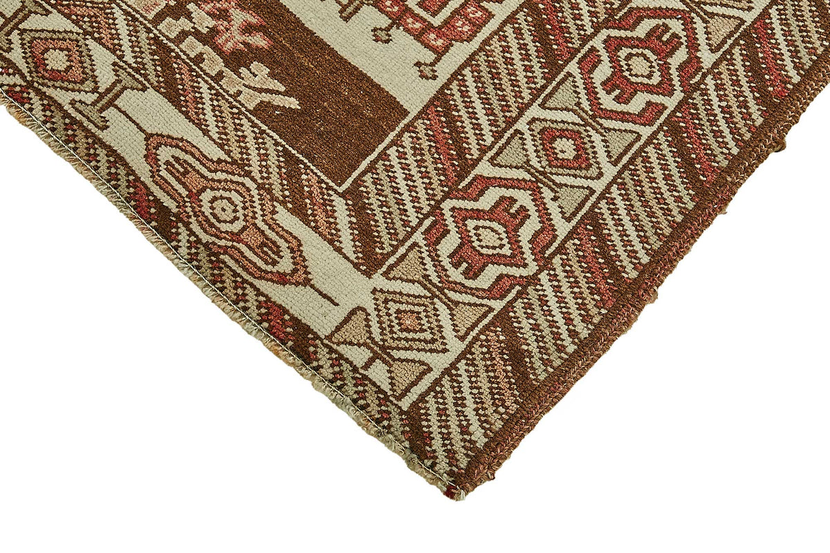 Gekro Kırmızı Geometrik Desenli Yün Etnik Halı 100x197 cm 49949 – detay görünümü