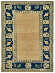 Gekro Lacivert Bej Halı Bordürlü Etnik Düz Dokuma 142x192 cm 49955