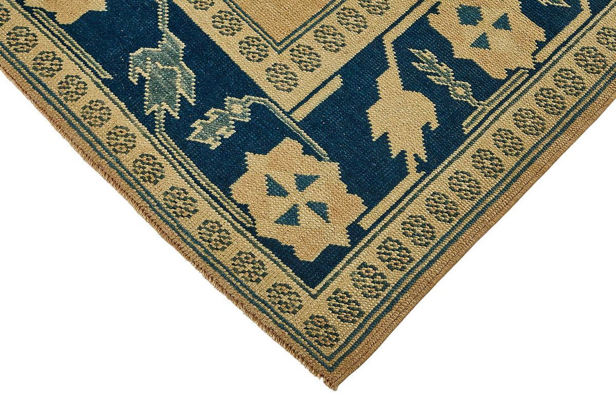 Gekro Lacivert Bej Halı Bordürlü Etnik Düz Dokuma 142x192 cm 49955 – detay görünümü