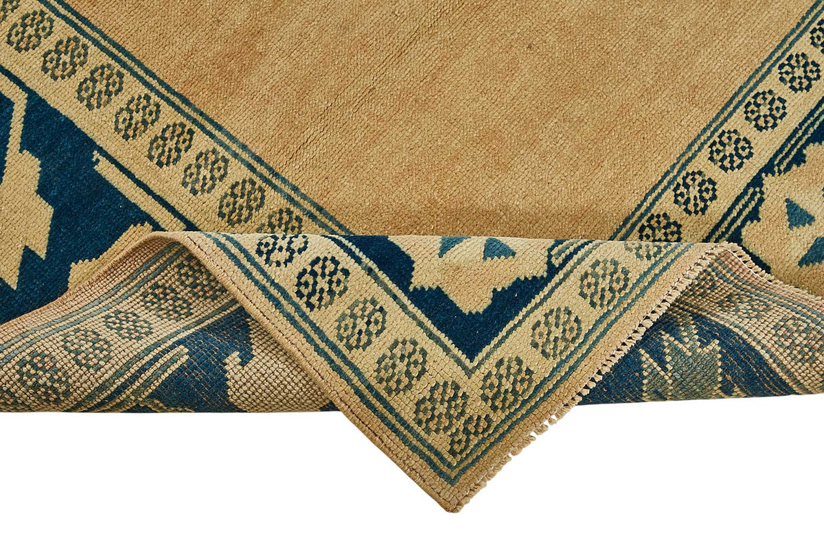 Gekro Lacivert Bej Halı Bordürlü Etnik Düz Dokuma 142x192 cm 49955 – kenar detayı