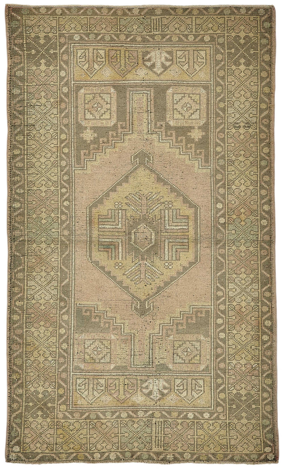 Gekro El Dokuma Bej Kahverengi Etnik Desenli Halı 104x170 cm 49960