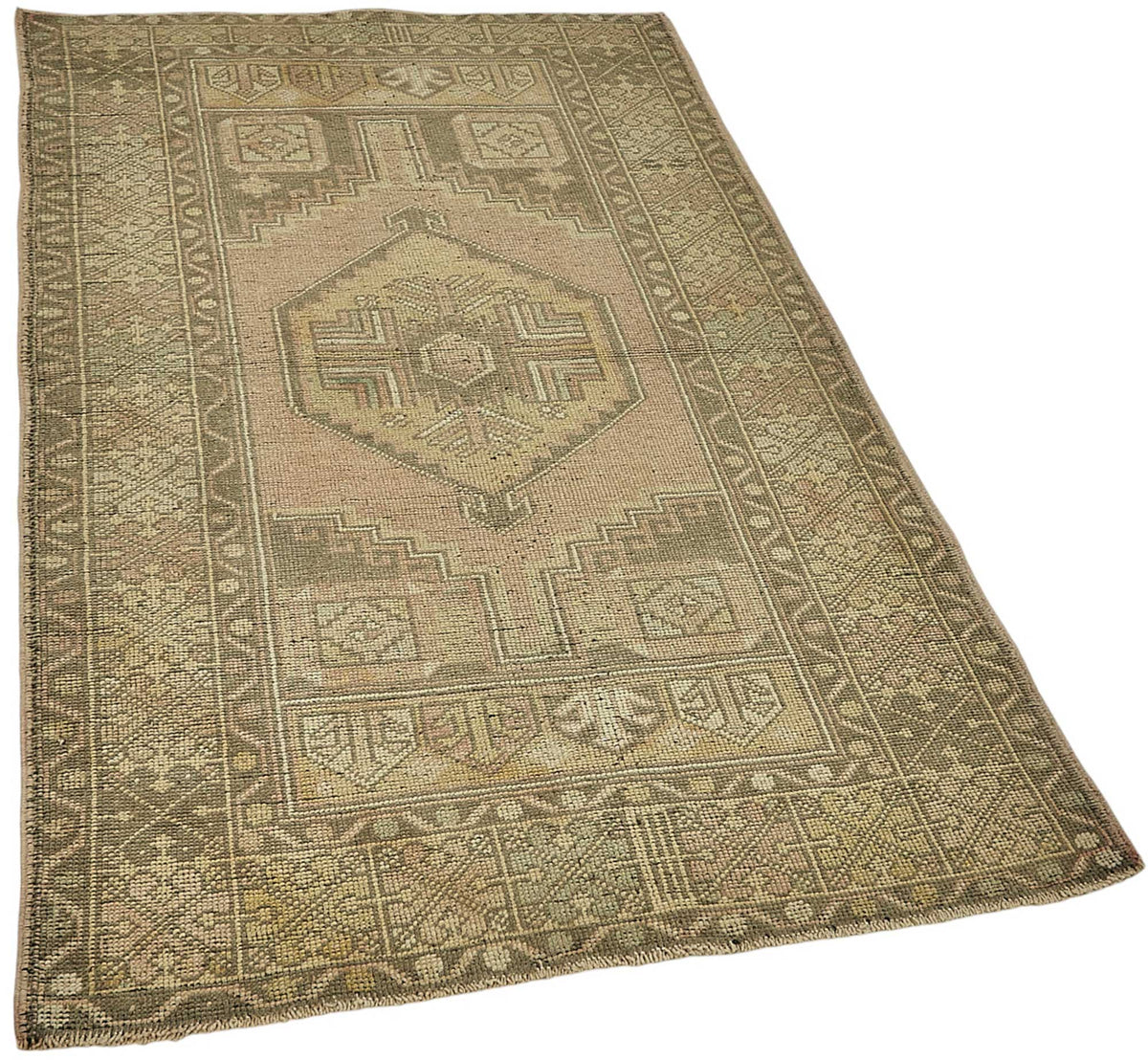 Gekro El Dokuma Bej Kahverengi Etnik Desenli Halı 104x170 cm 49960 – genel görünüm