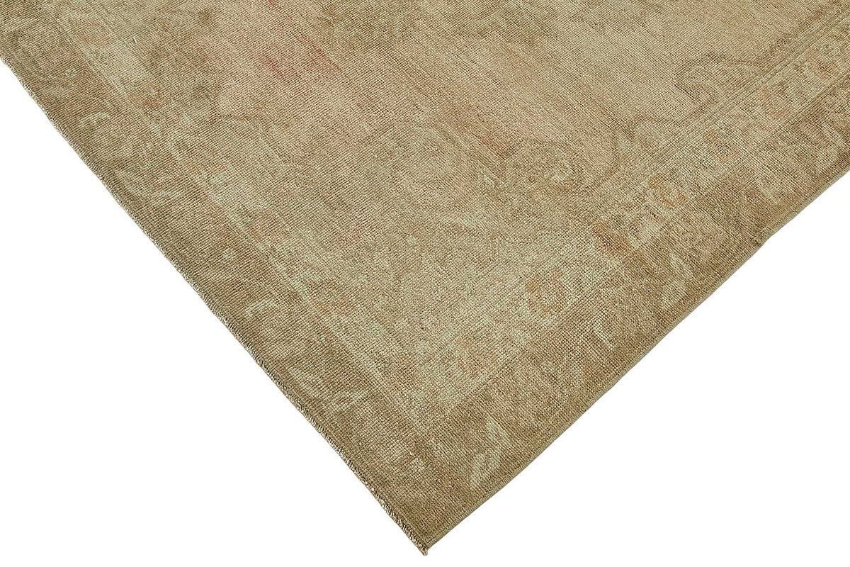 Gekro Bej Kahverengi Madalyon Desenli Yün El Dokuma Halı 119x197 cm – detay görünümü