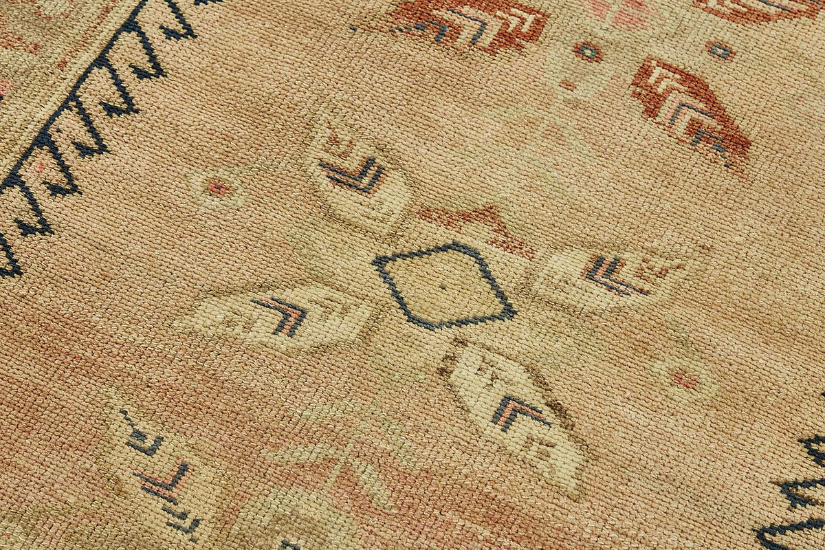 Gekro Bej Kahverengi Geometrik El Dokuma Halı 80x125 cm – mekânda kullanım