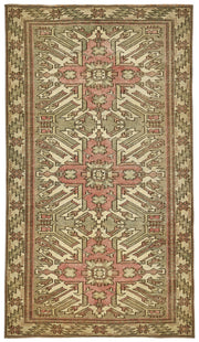 Gekro Madalyon Desenli Bej El Dokuma Halı 100x178 cm 49972
