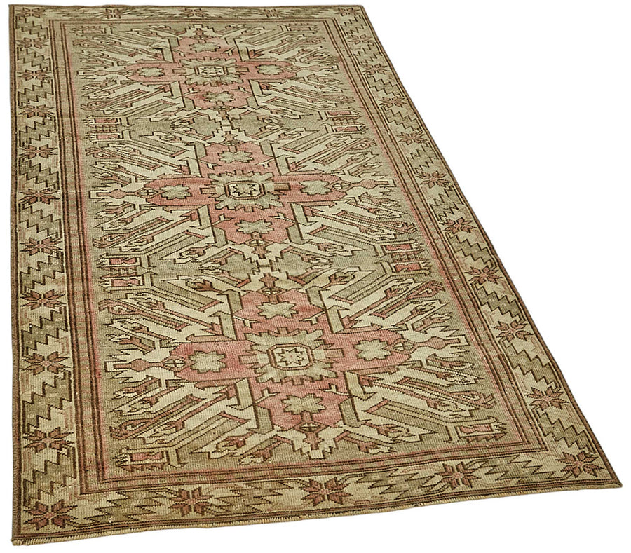 Gekro Madalyon Desenli Bej El Dokuma Halı 100x178 cm 49972 – genel görünüm