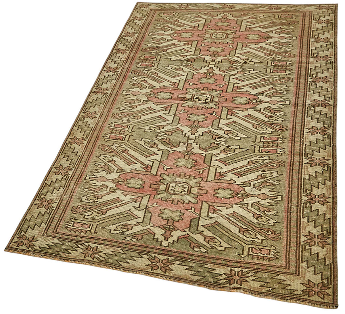 Gekro Madalyon Desenli Bej El Dokuma Halı 100x178 cm 49972 – doku yakın çekim