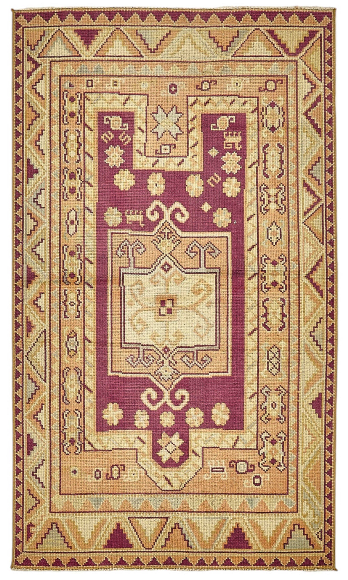 Gekro Anadolu Bordo Geometrik El Dokuma Halı 90x154 cm 49973