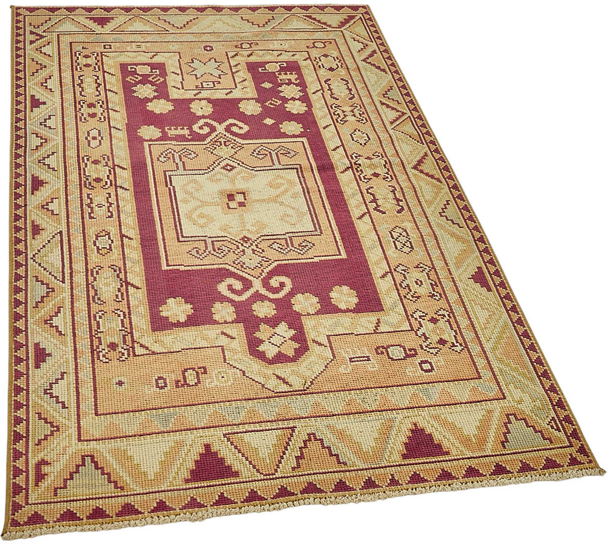 Gekro Anadolu Bordo Geometrik El Dokuma Halı 90x154 cm 49973 – genel görünüm