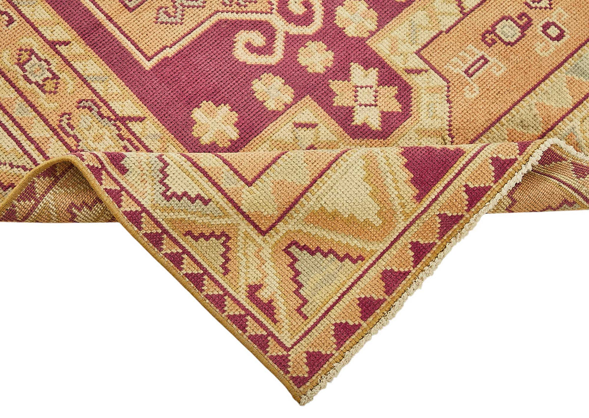Gekro Anadolu Bordo Geometrik El Dokuma Halı 90x154 cm 49973 – kenar detayı