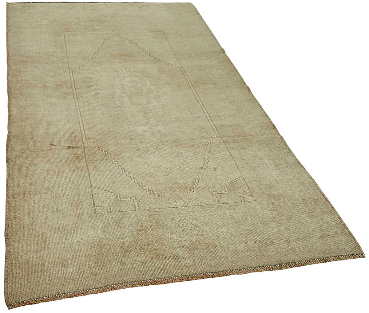 Gekro Bej Etnik Madalyon Desenli El Dokuma Halı 126x217 cm – genel görünüm
