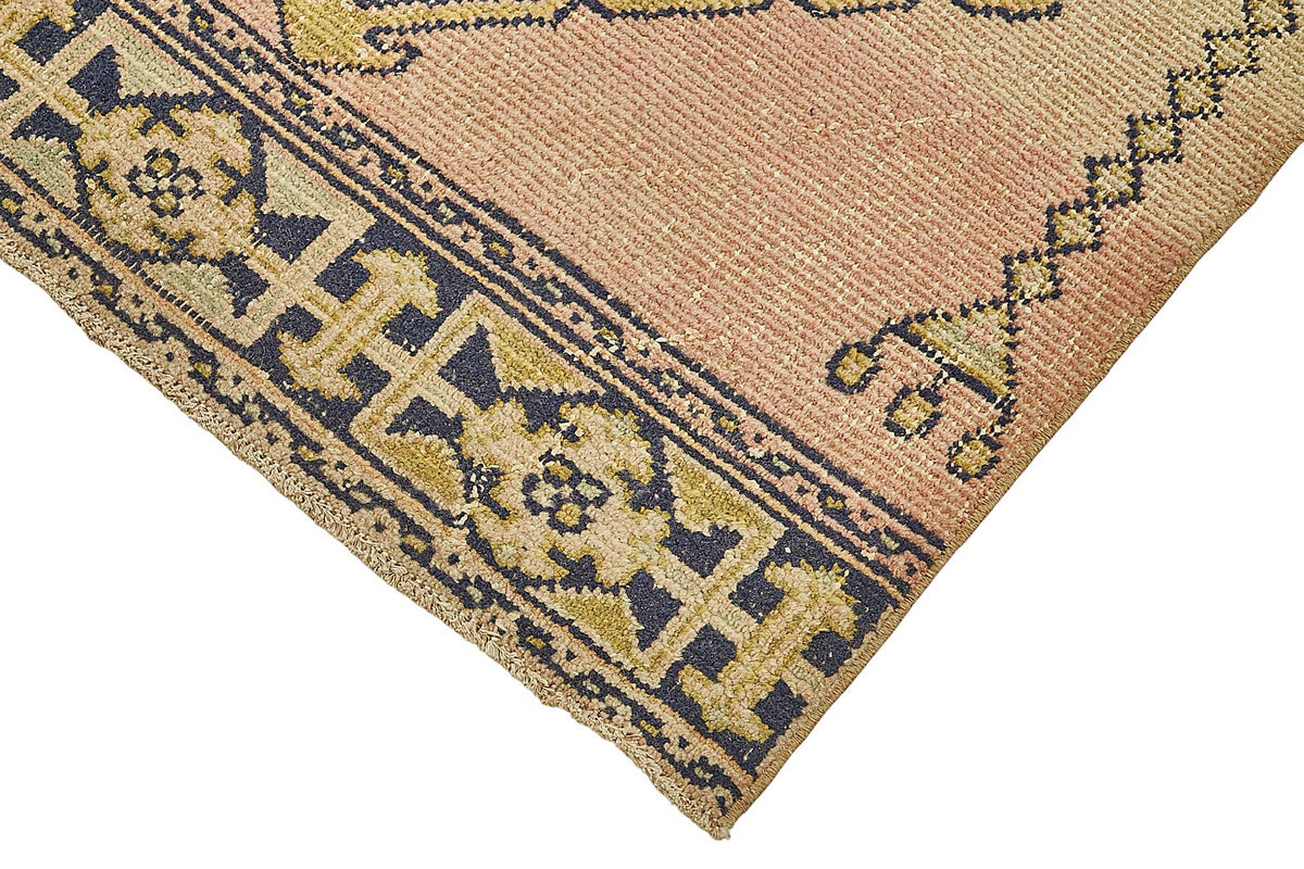 Kovena Geometrik Desenli Pembe Yün ve Pamuk Yolluk 92x367 cm 49983 – detay görünümü